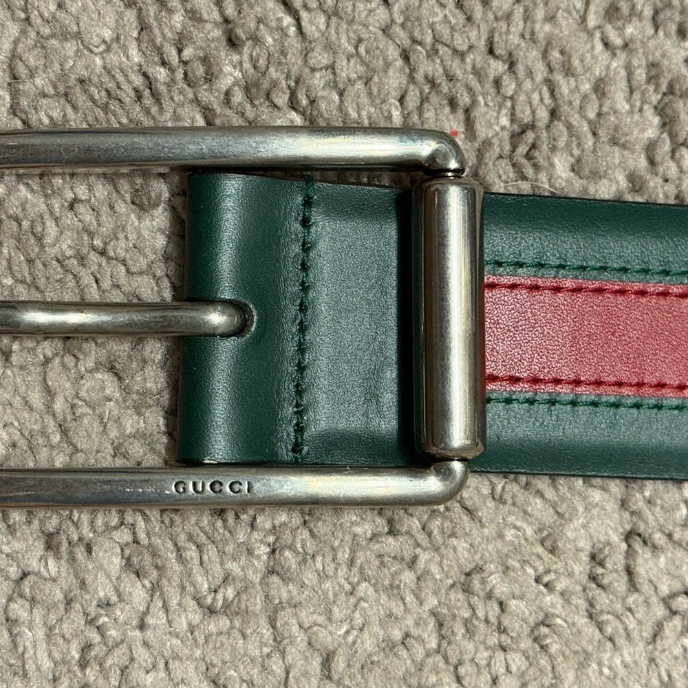 Gucci Green Leather Men's Belt - Picture 5 of 5